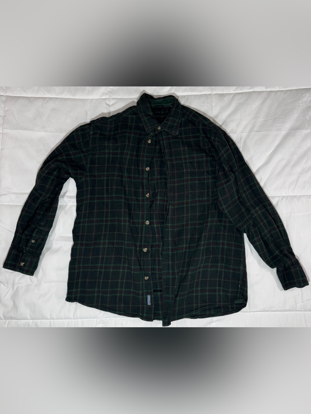 Black & Green Plaid Button-Up Flannel